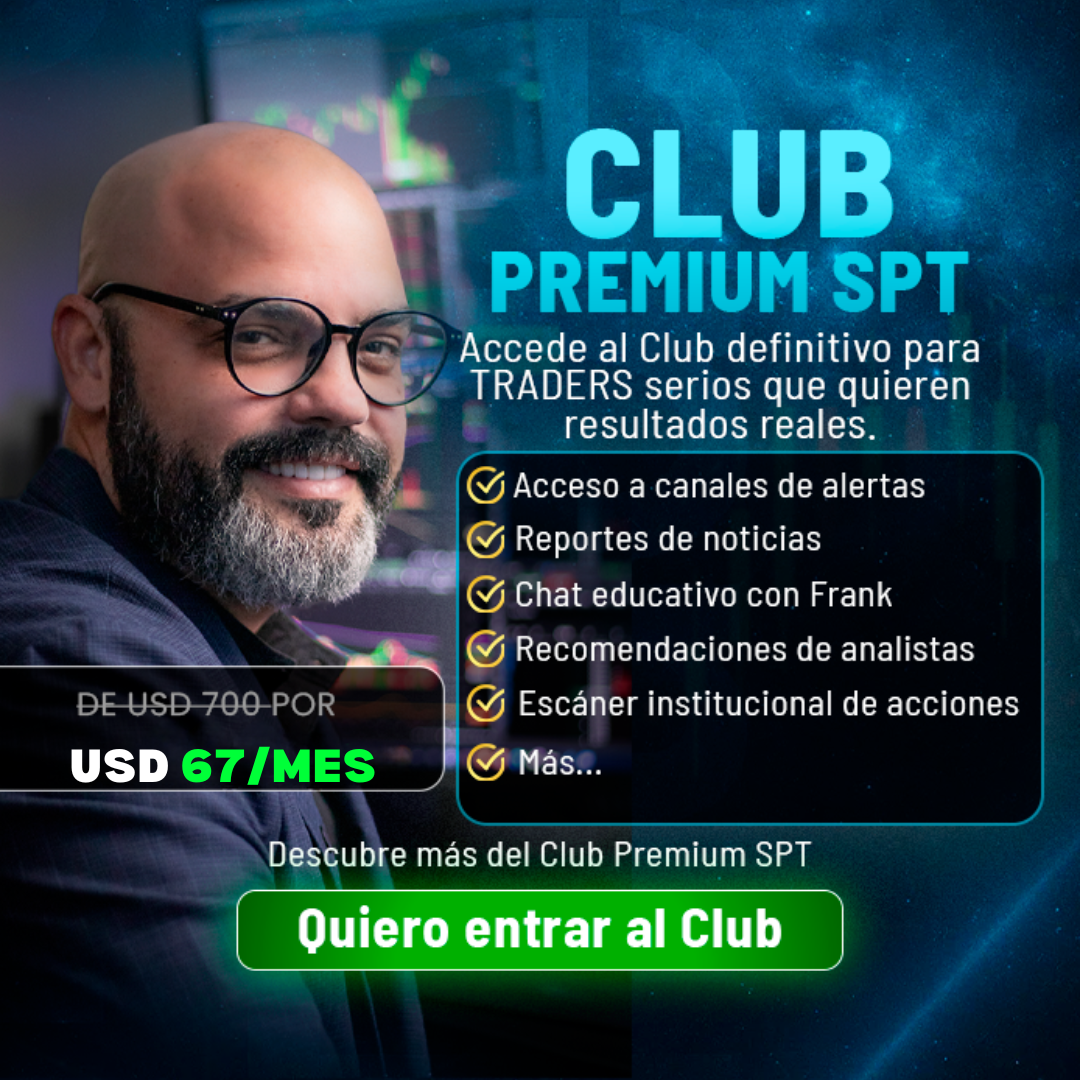 Spanglish Trades Facebook ad: Únete al Club Premium SPT