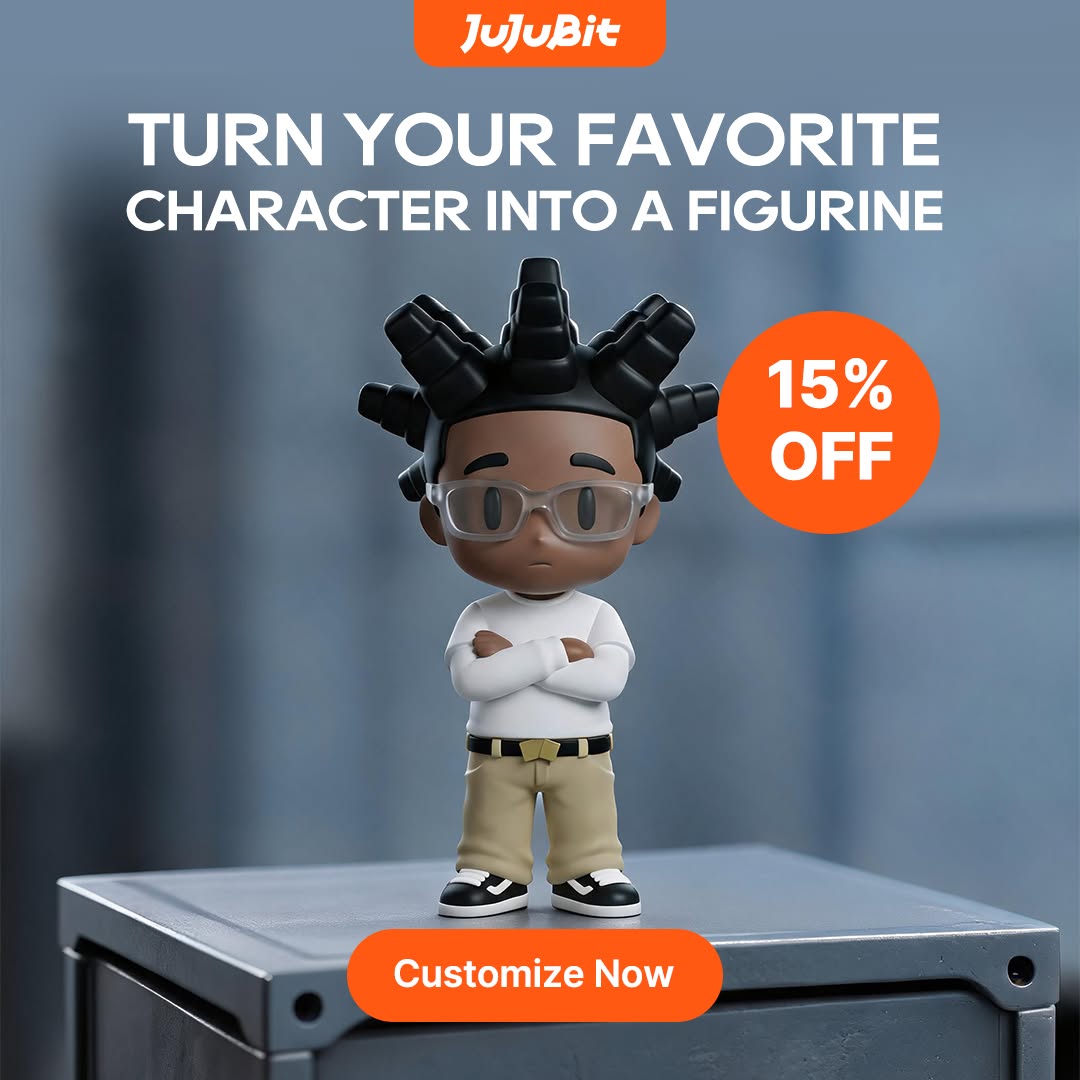 Jujubit.ai Facebook ad: 15% OFF Create Your Own 3D Object