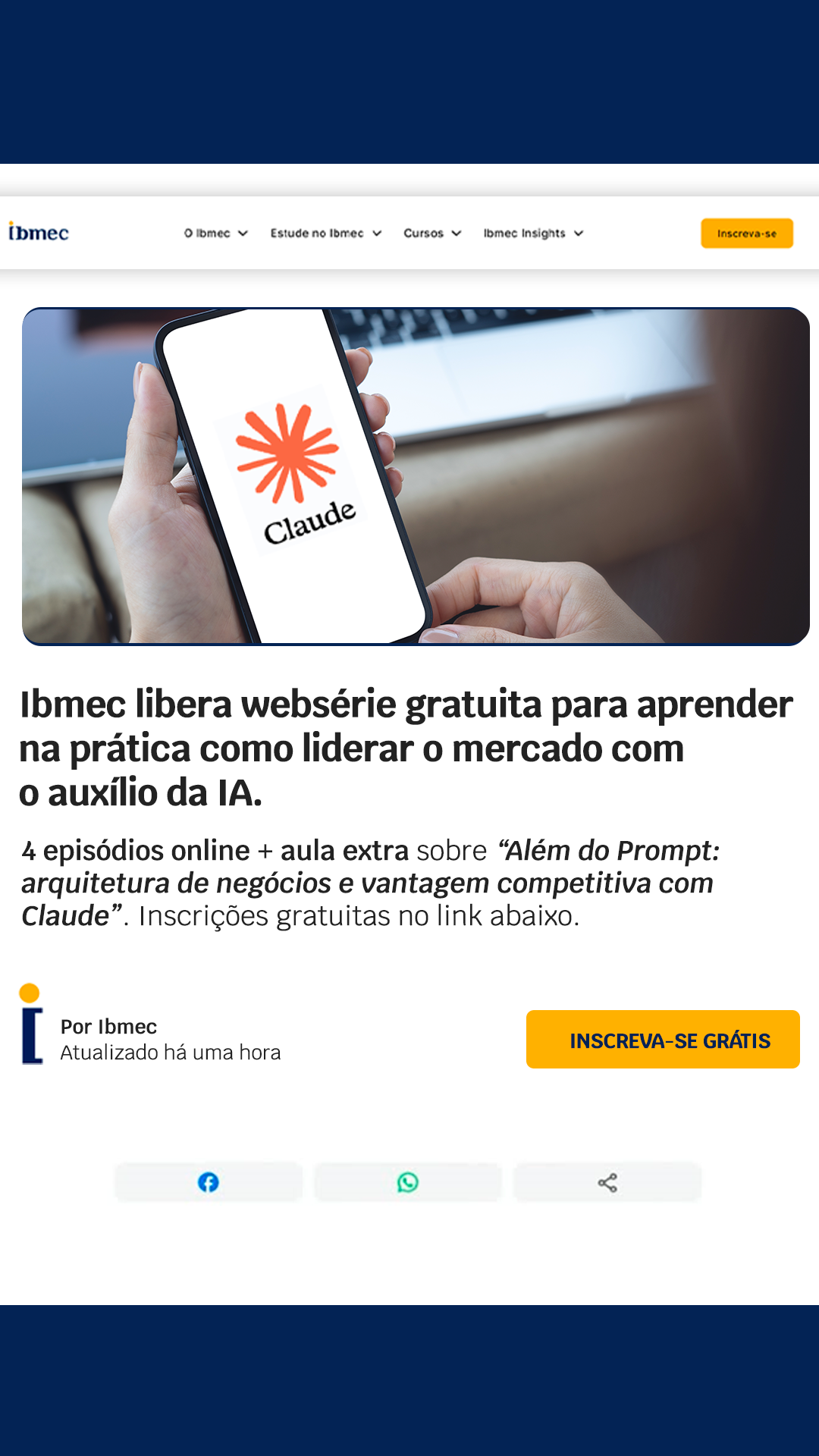 Ibmec Facebook ad