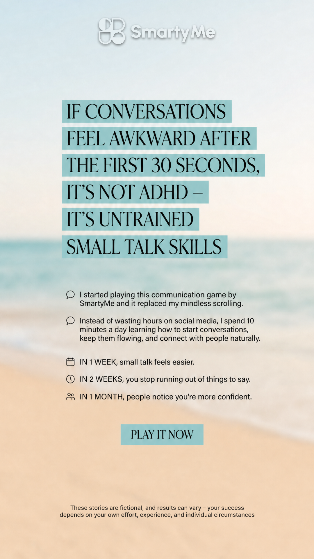 SmartyMe: Talk Smart Daily Facebook ad: Master the art of SMALL TALK