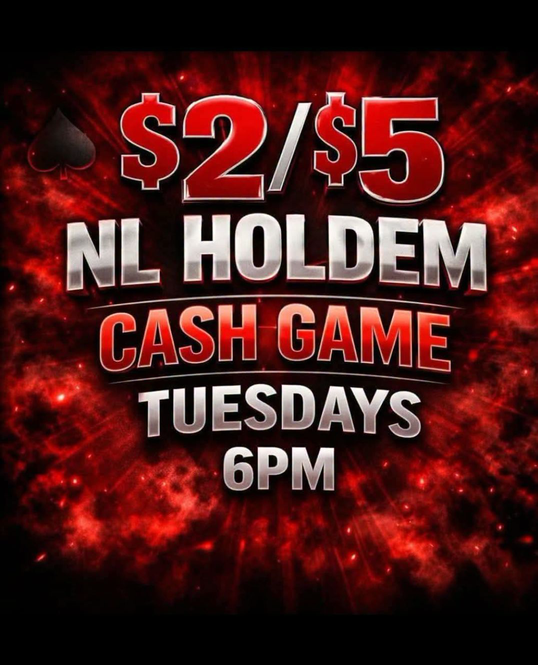 The Diamond Social Club LLC Facebook ad: $2/$5 NL Holdem Cash Game Tuesdays