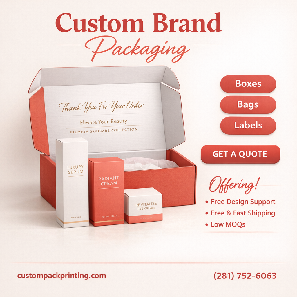 Custom Pack Printing Facebook ad: Get a Custom Packaging for your business