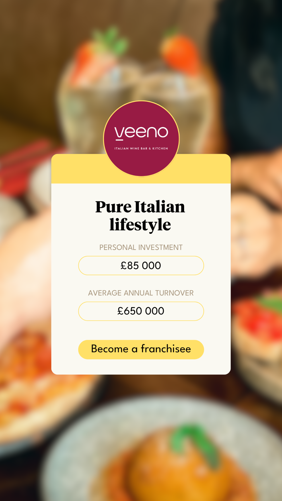 L'Express Franchise UK Facebook ad: Open a Veeno Franchise