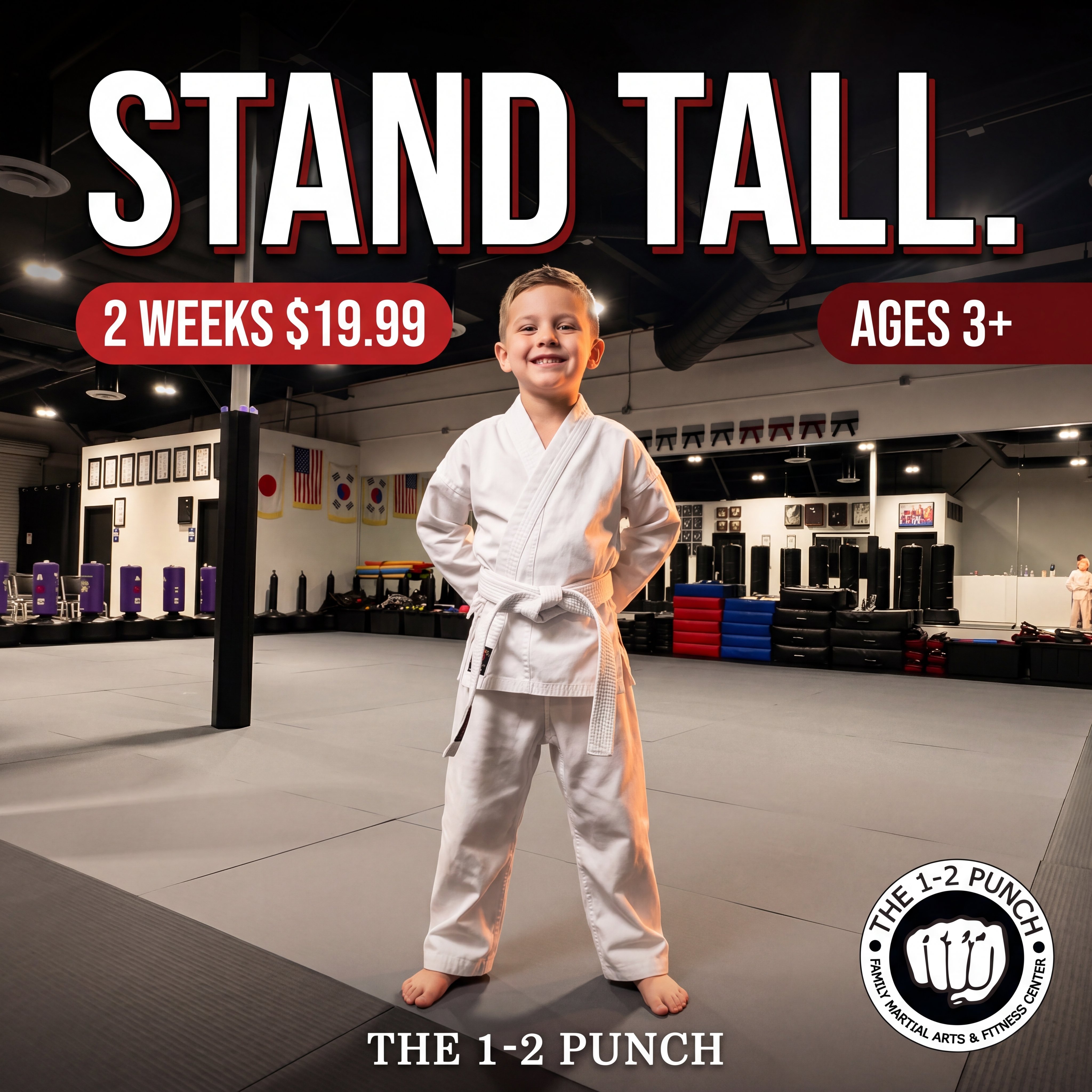The 1-2 Punch Family Martial Arts & Fitness Center Facebook ad