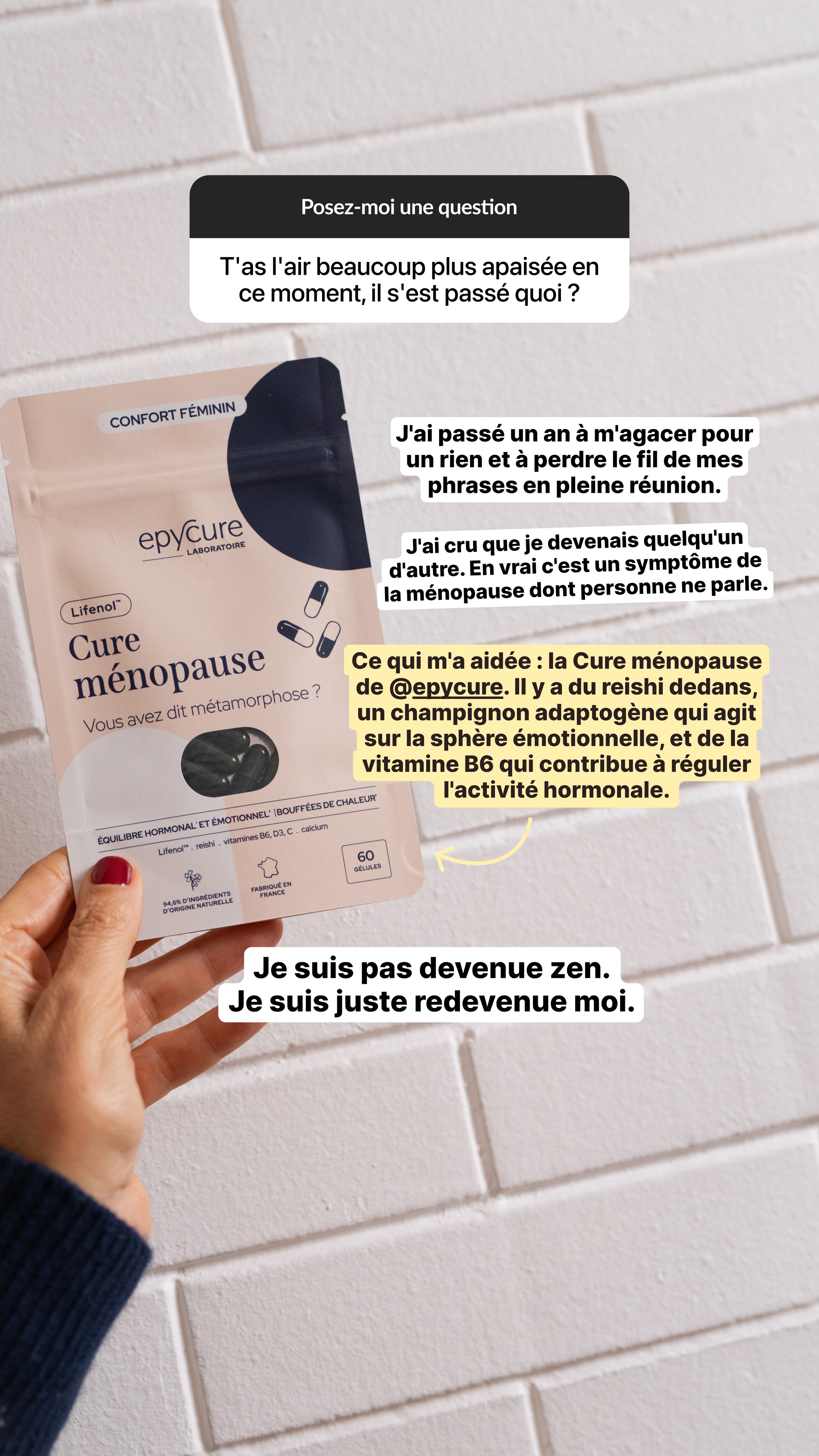 Epycure Facebook ad: 86% des femmes recommandent la Cure ménopause