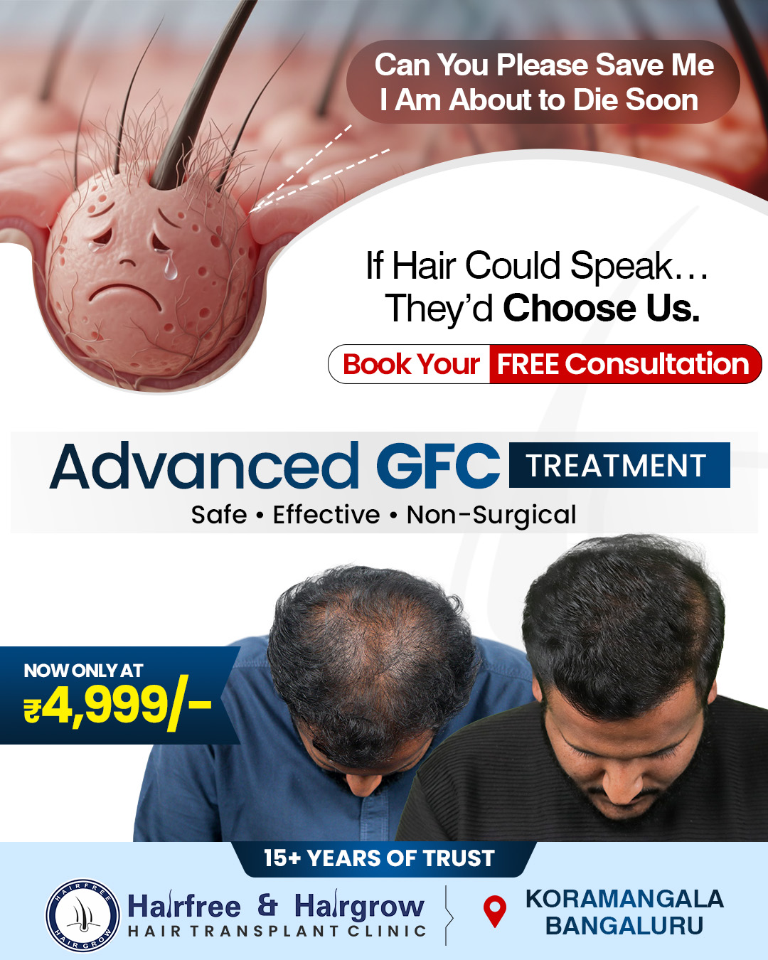 Hairfree Hairgrow Clinic Facebook ad