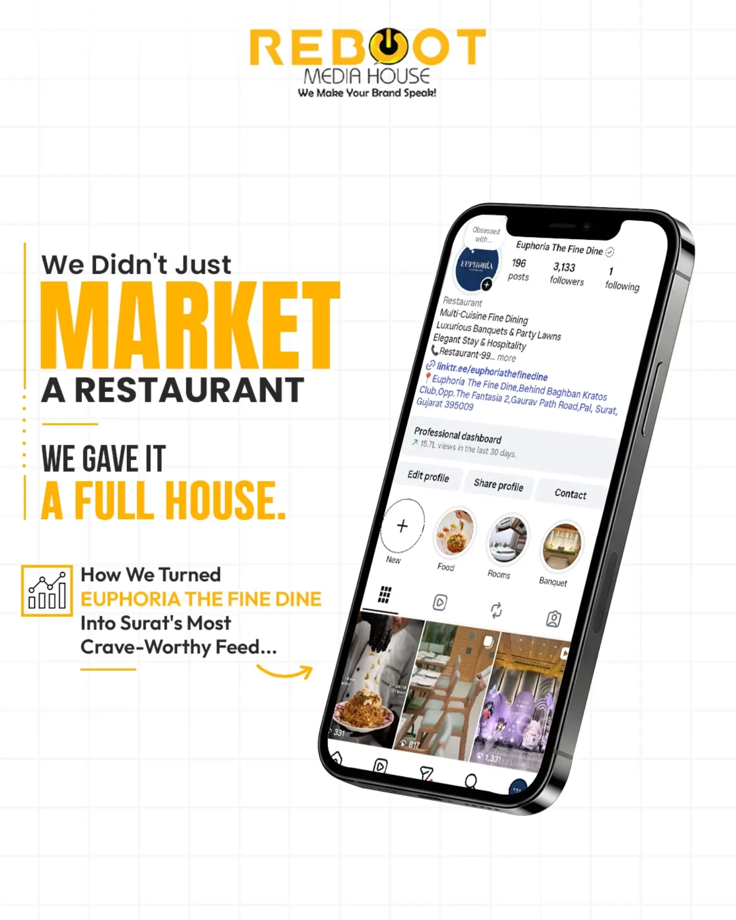 Reboot Media House Facebook ad: Your food is.