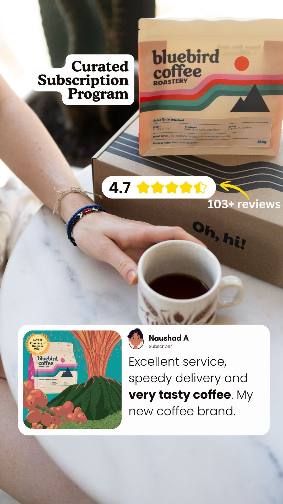 Bluebird Coffee Roastery Facebook ad from Jul 31, 2026