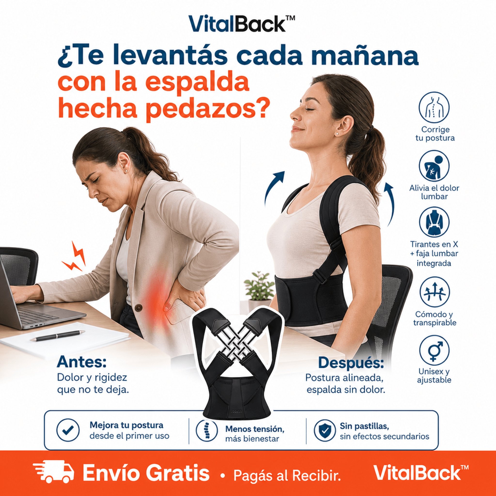 María González - GoShop Facebook ad: ¿Te levantás cada mañana con la espalda hecha…