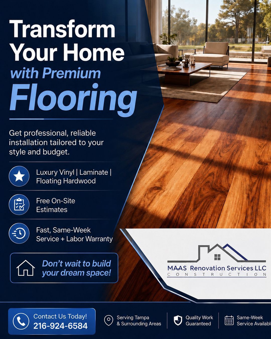 MAAS renovation services LLC Facebook ad: Ready to give your home a fresh, high-end…