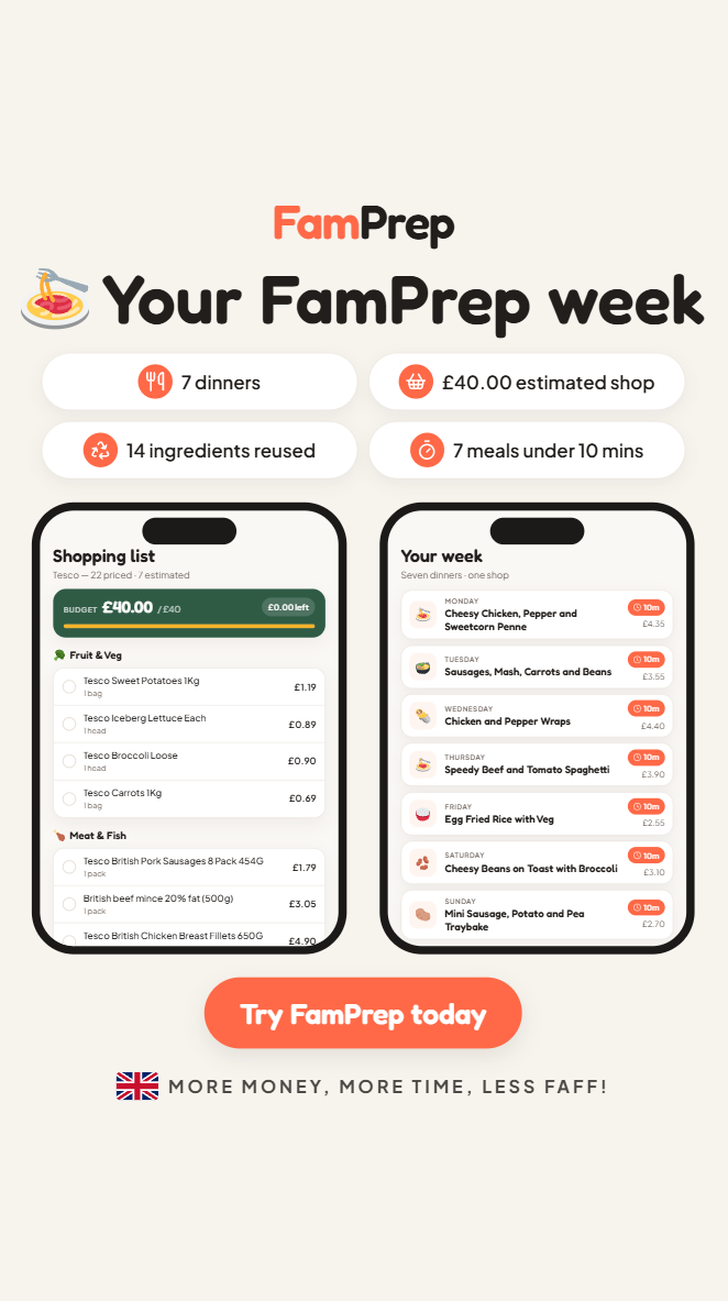 FamPrep Facebook ad: FamPrep, What's for dinner? Sorted.
