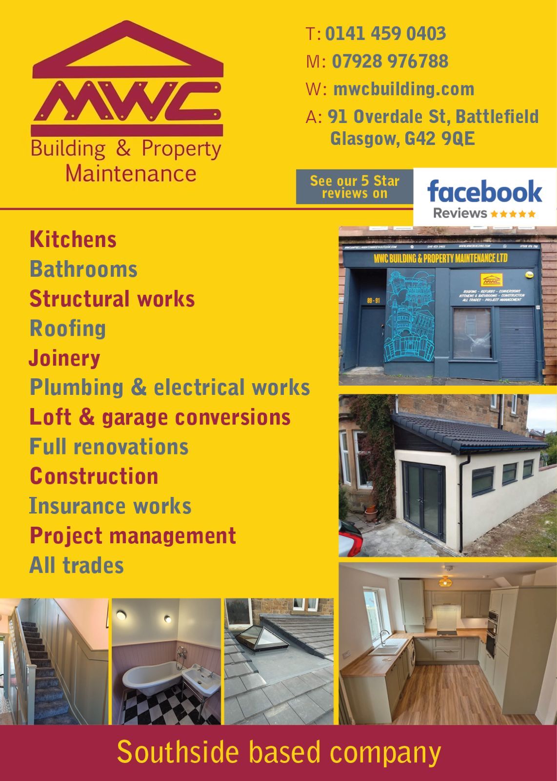 MWC Building & Property Maintenance Ltd Facebook ad: Award winning company