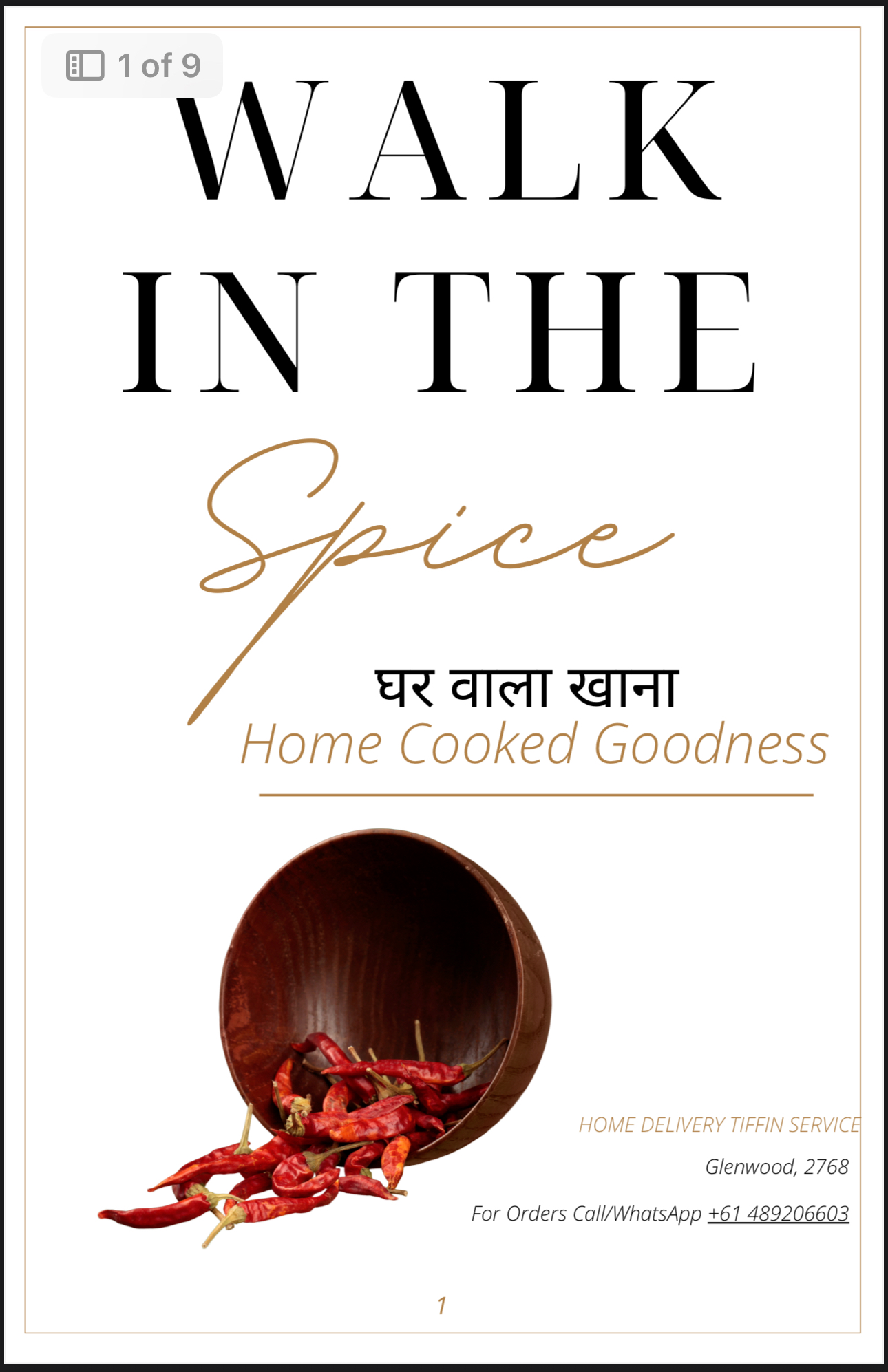 Walk In The Spice Facebook ad: Taste the Difference with Our Homemade Goodness.
