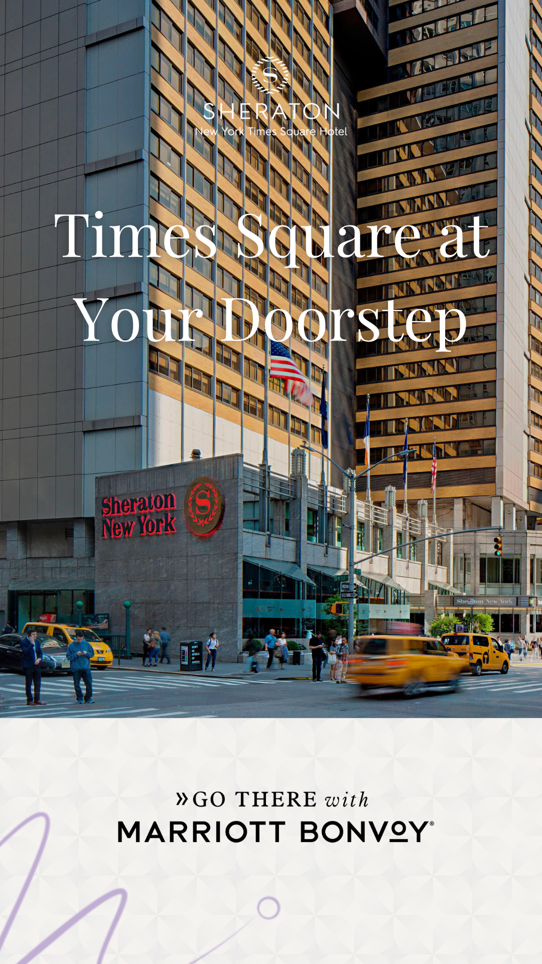 Sheraton New York Times Square Hotel Facebook ad from Feb 10, 2026