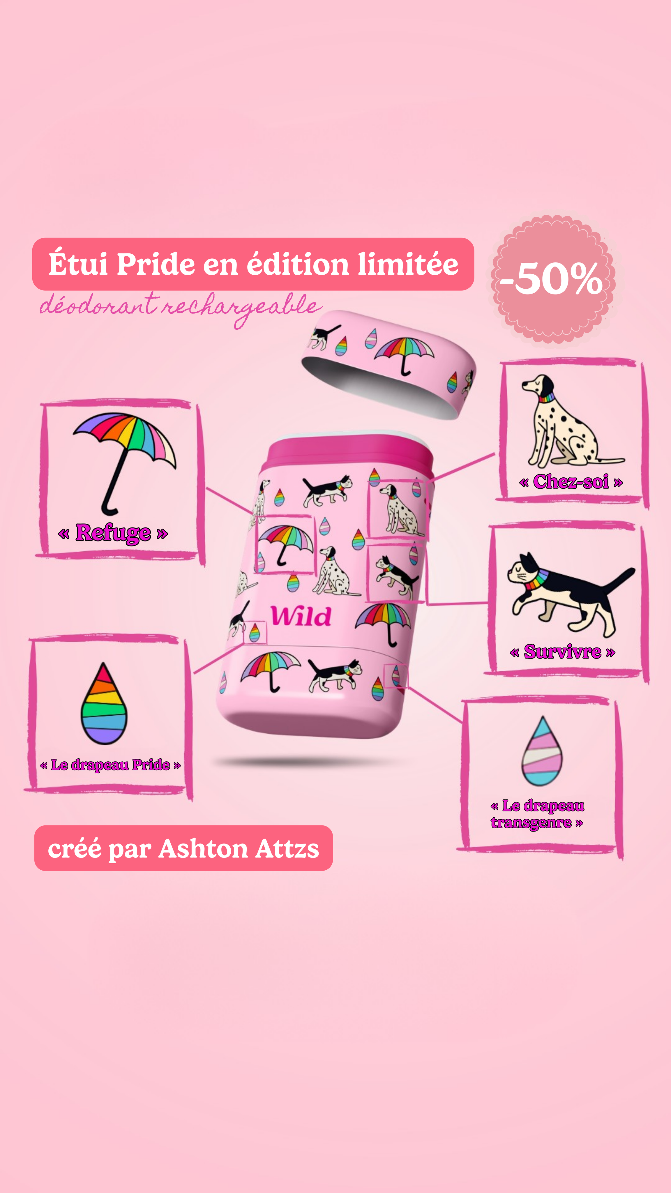 Wild Facebook ad: Portez-le avec Fierté: 50 % de réduction