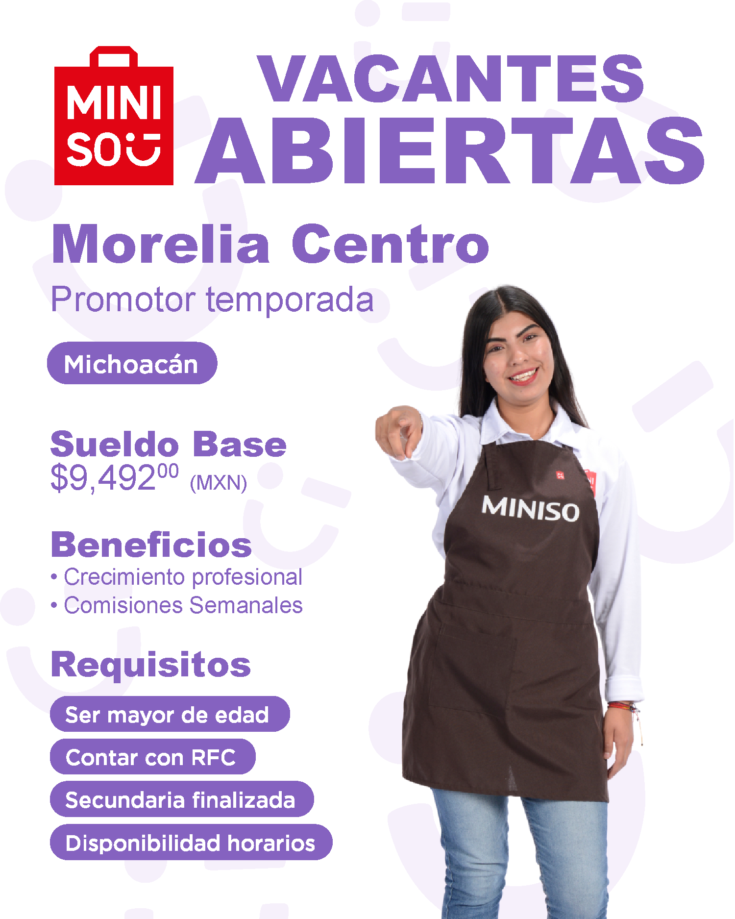 Miniso México - Reclutamiento Facebook ad: ESCRÍBENOS HOY