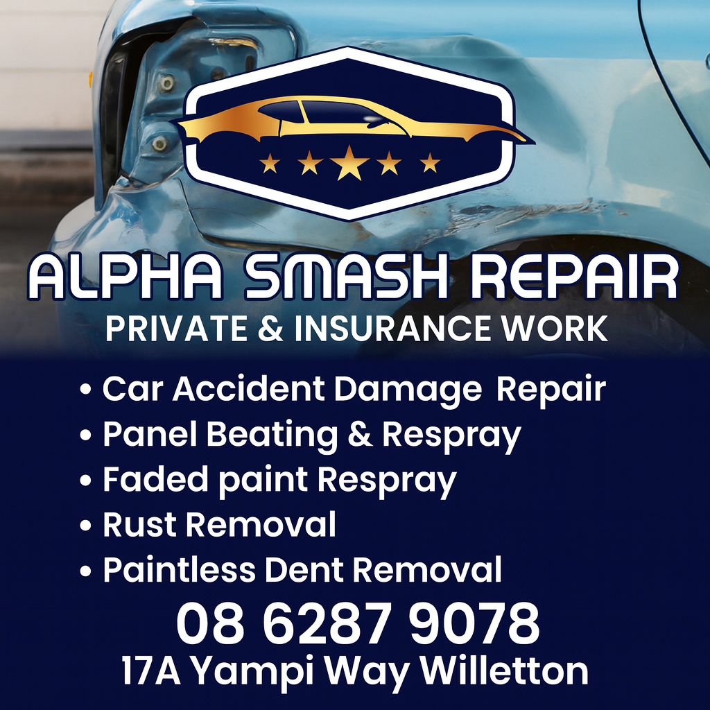 Alpha Smash Repair Perth Facebook ad: Smash Repairs Made Easy