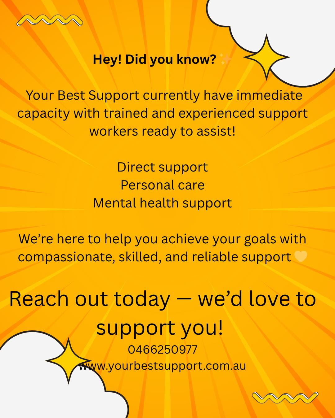 Your Best Support Facebook ad: NDIS support your way!