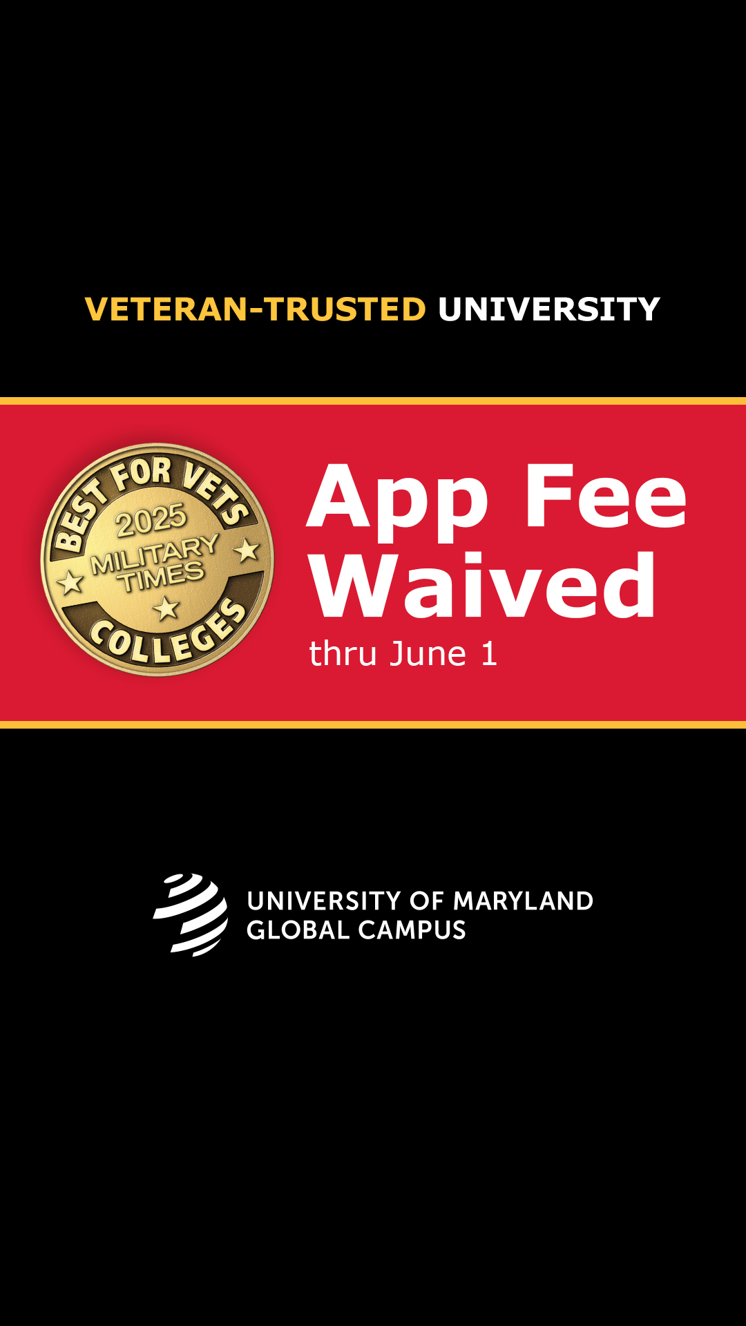University of Maryland Global Campus Facebook ad from Apr 30, 2026