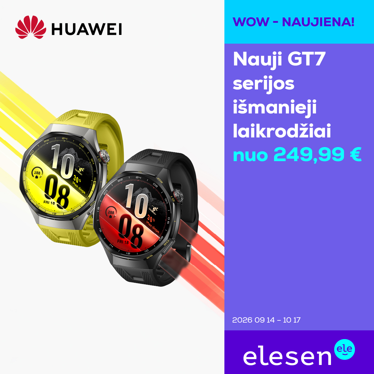 Elesen Facebook ad: Susipažink su naujuoju Huawei Watch GT7!