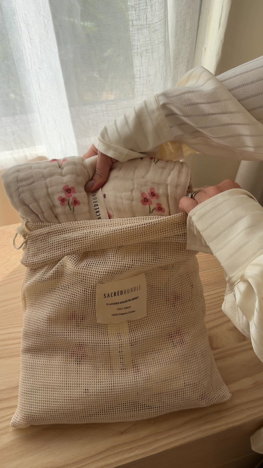 Sacred Bundle Facebook ad: New Arrival Organic Cotton Bedding & Blankets