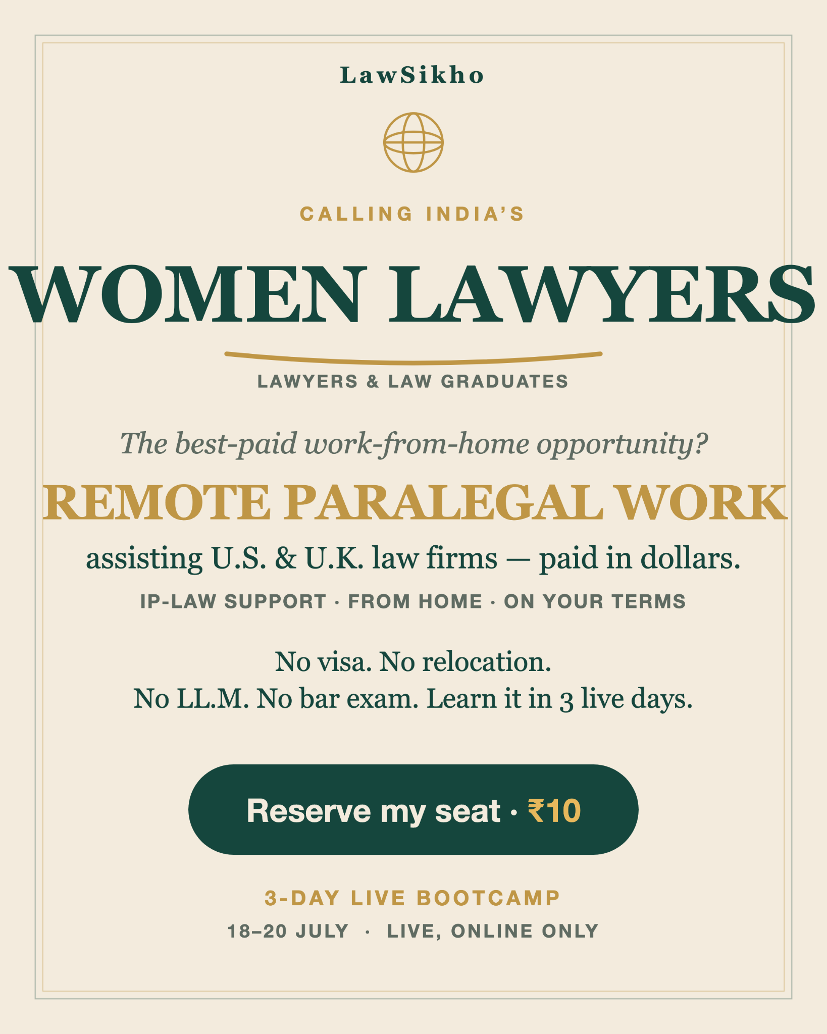 LawSikho Facebook ad