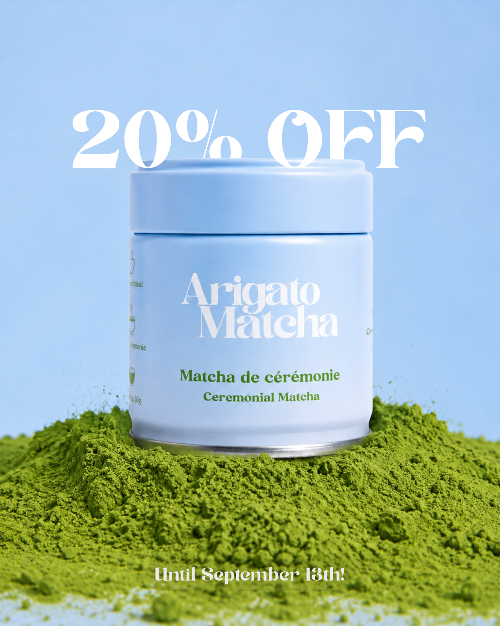 Arigato Matcha Facebook ad: Vente