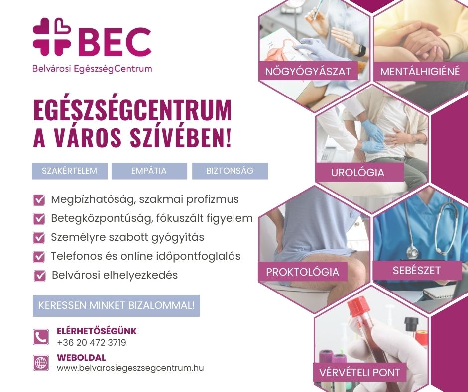 Belvárosi Egészségcentrum Facebook ad: Egészségcentrumunkban kellemes, diszkrét környezetben…