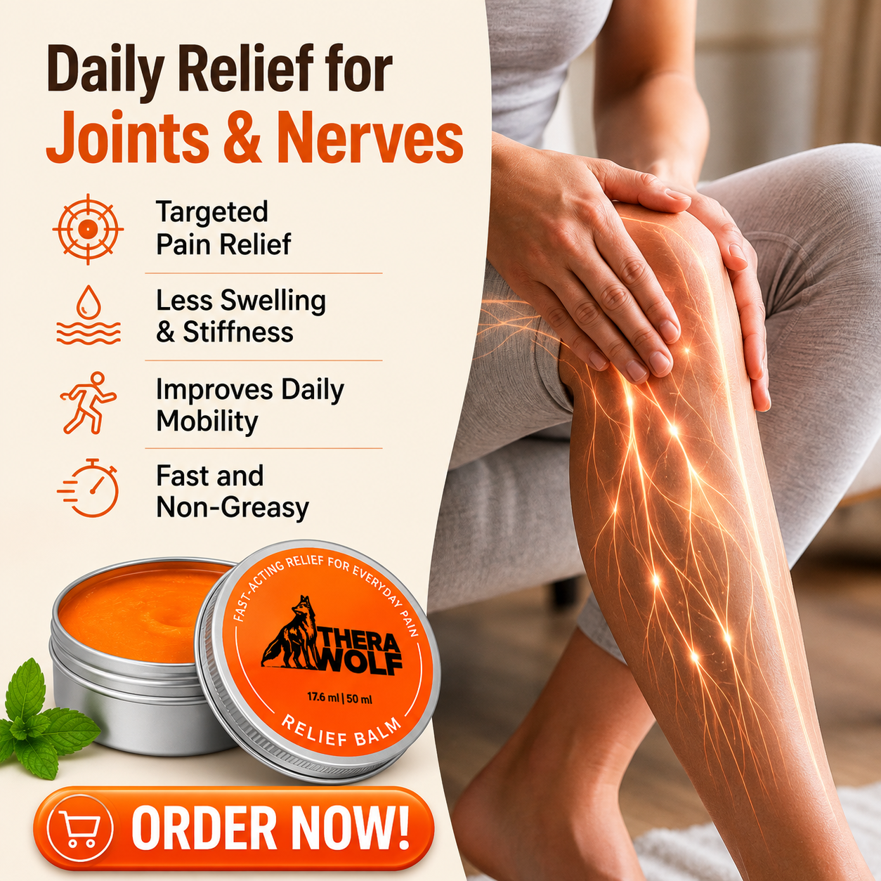 Therawolf-US Facebook ad: DON’T LET EVERYDAY DISCOMFORT SLOW YOU DOWN.