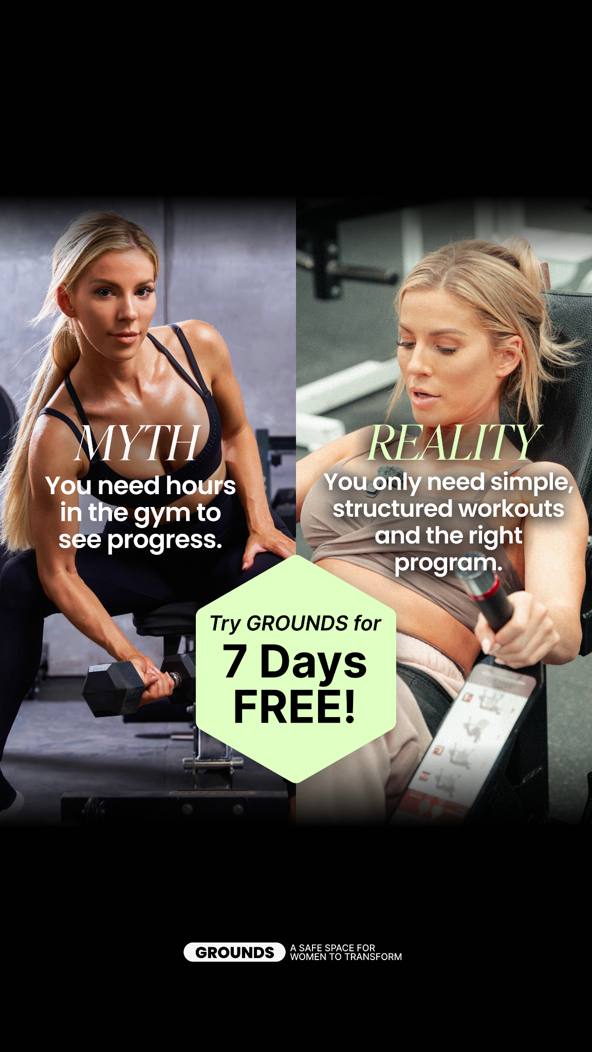 Grounds Fitness App Facebook ad from Jan 16, 2026