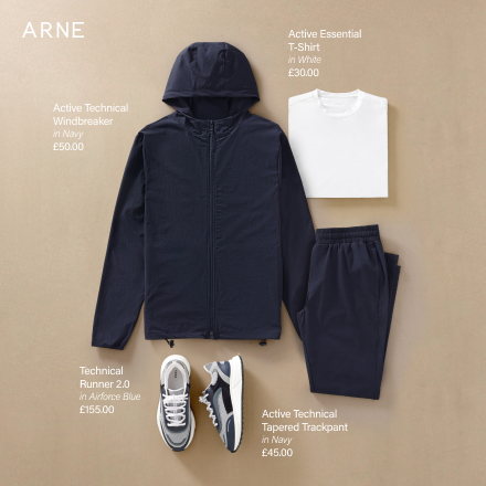 Arne Facebook ad: Shop the Active Collection.