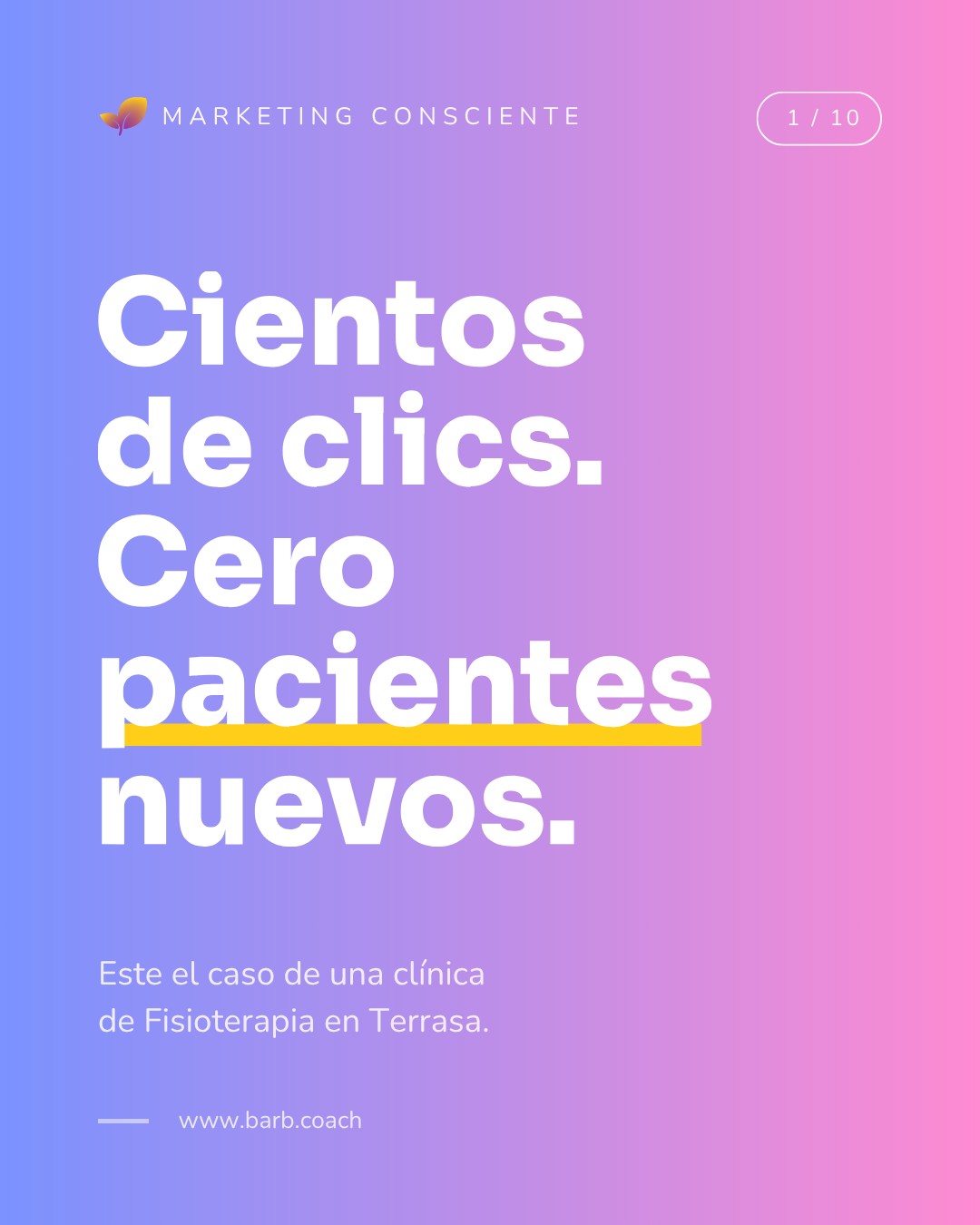 Barb Coach Facebook ad: Agencia de Marketing para Clínicas | Marketing Consciente