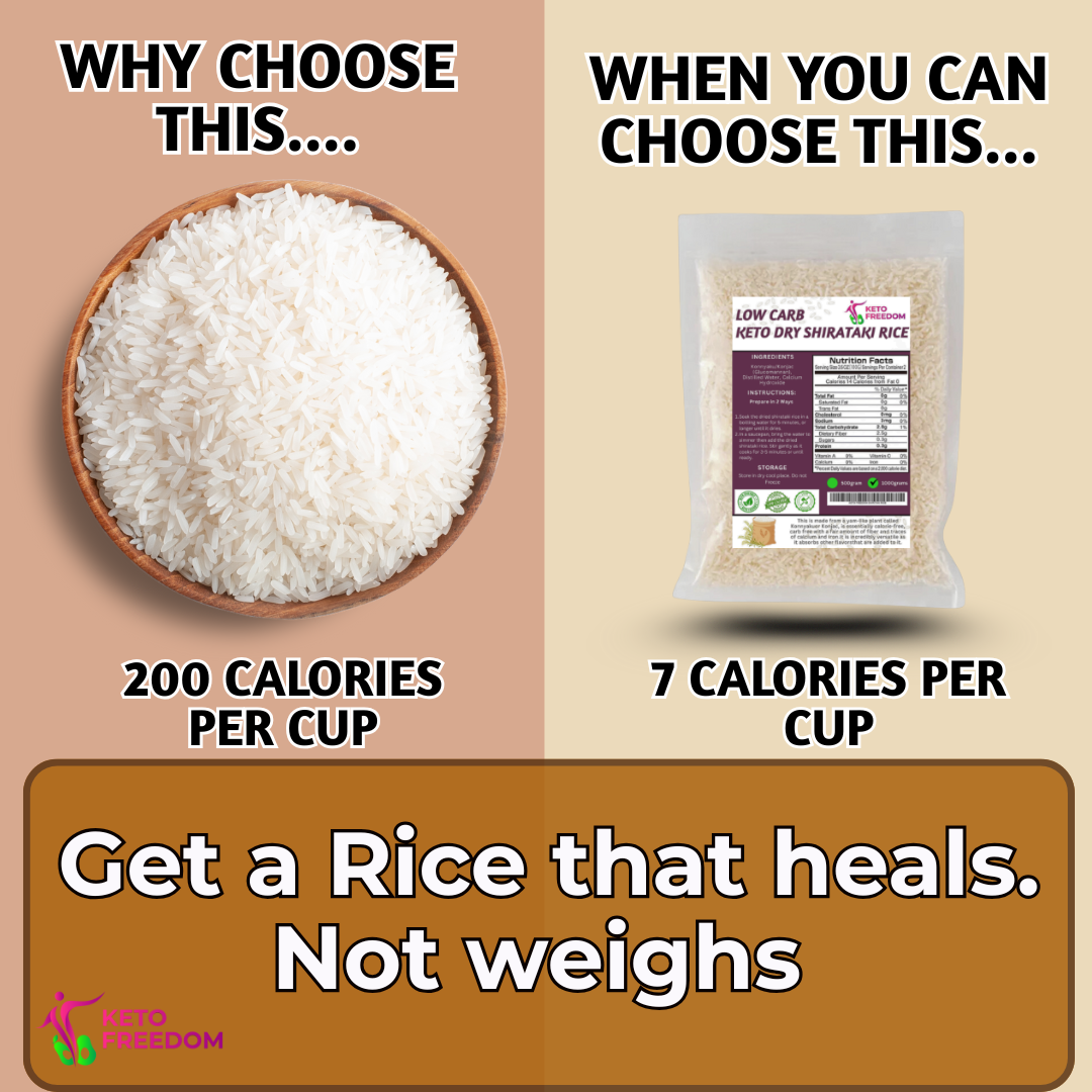 Authentic Shirataki Rice by Keto Freedom Facebook ad: Why Settle for 200 Calories