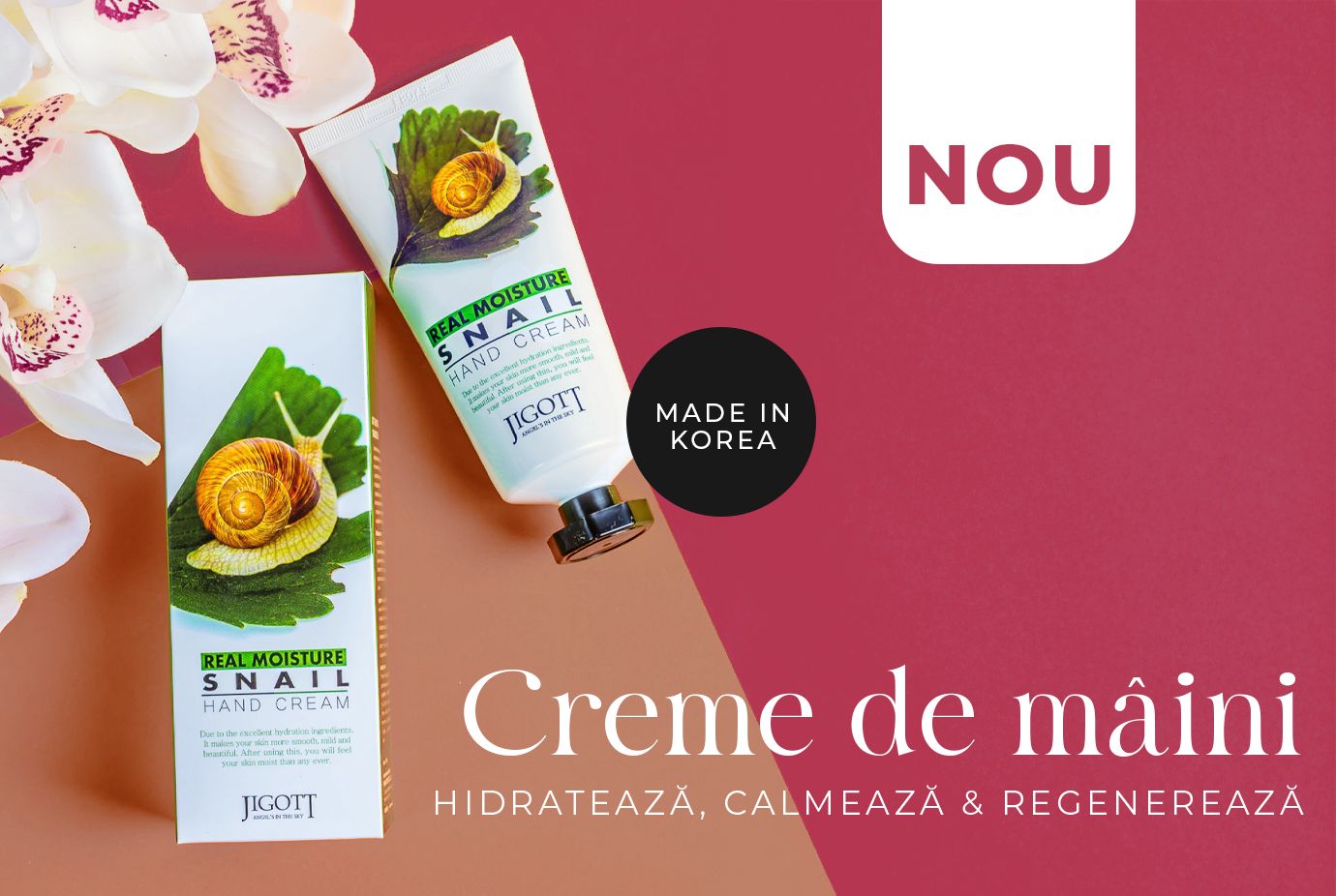 NailShop.ro Facebook ad: Creme de mâini cu mucină de melc