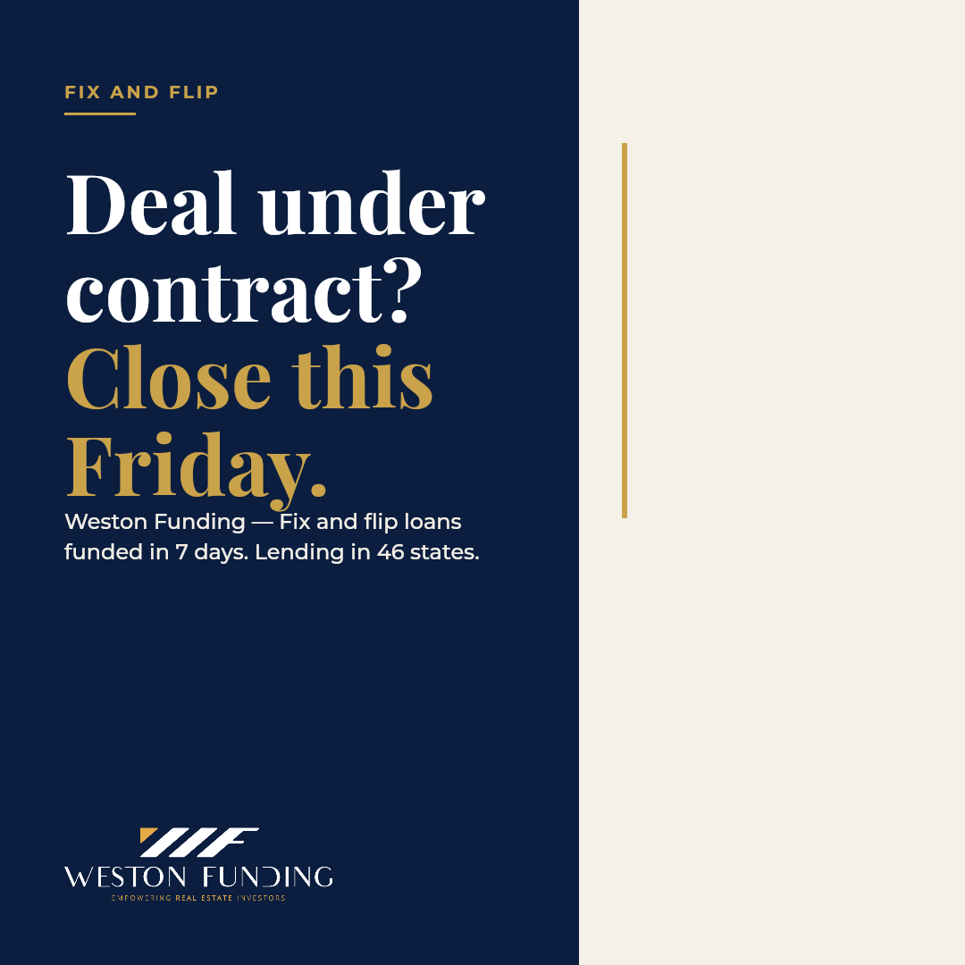 Weston Funding Facebook ad: Close this Friday
