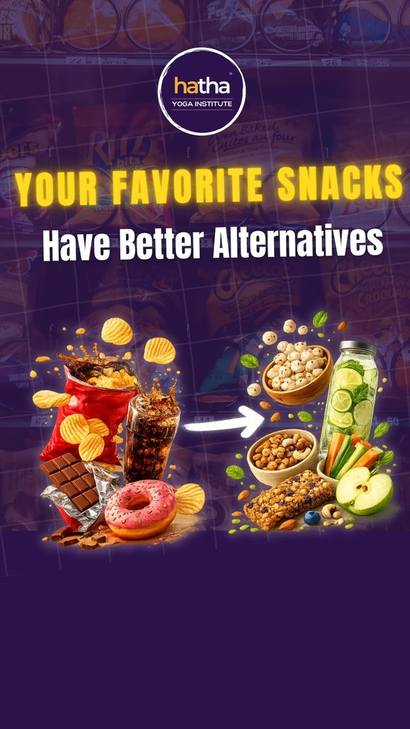 Hatha Yoga Institute Facebook ad: What if you could enjoy snacking without compromising…