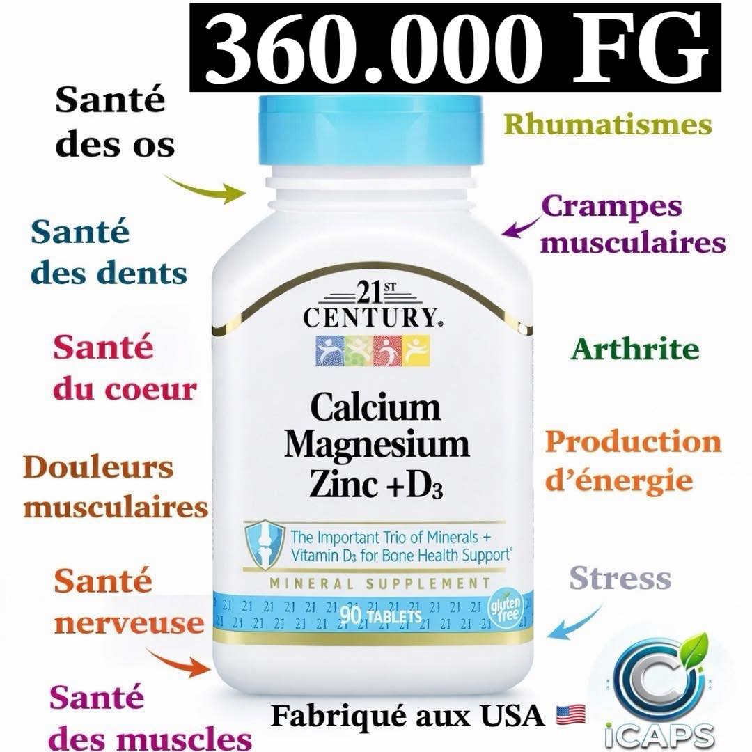 ICaps Facebook ad: Calcium Magnesium Zinc + Vitamine D3 (90 comprimés)