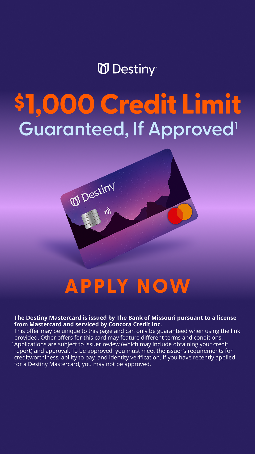 Destiny Card Facebook ad from Aug 26, 2026