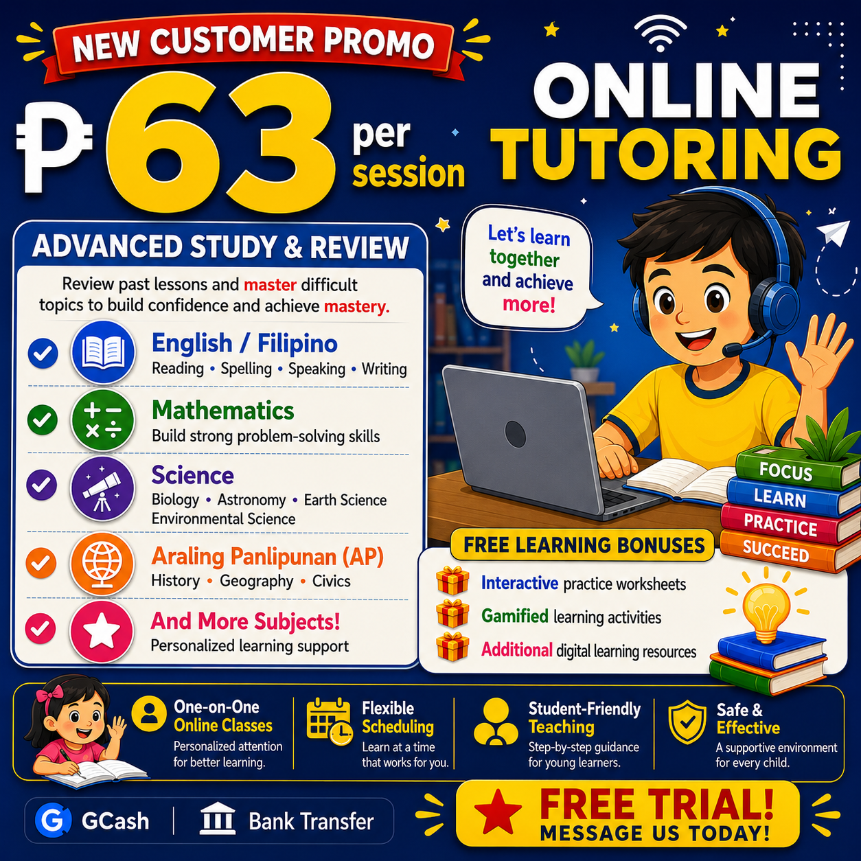 Mathbilis Online Tutorial Services Facebook ad: Chat with us