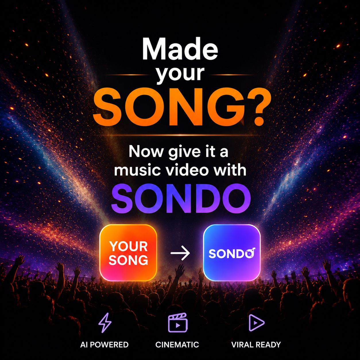 Sondo ai-Xavier-2 Facebook ad: Sondo, AI Music & Music Video Generator