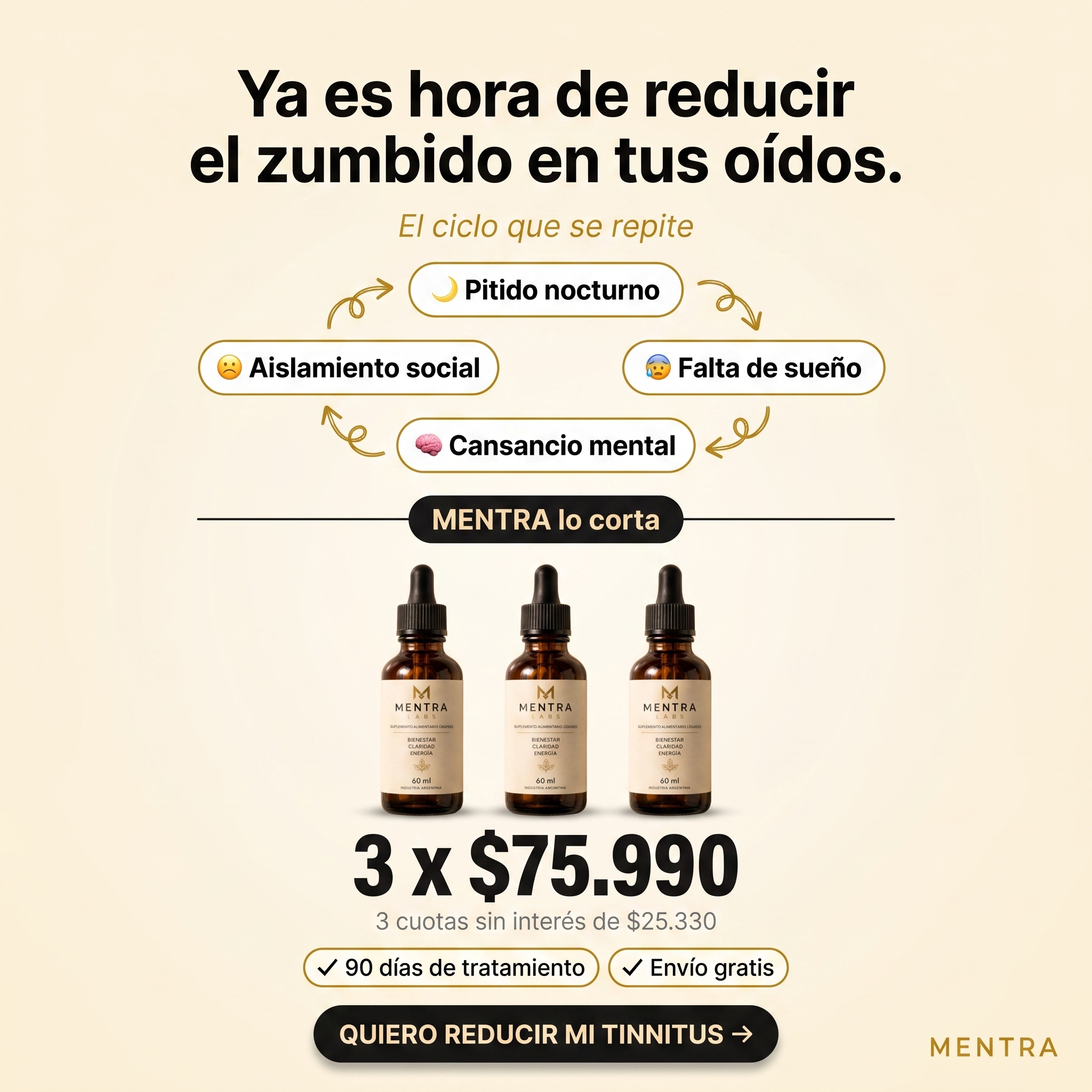 Mentra Labs Facebook ad: Promo 3x2 termina esta noche