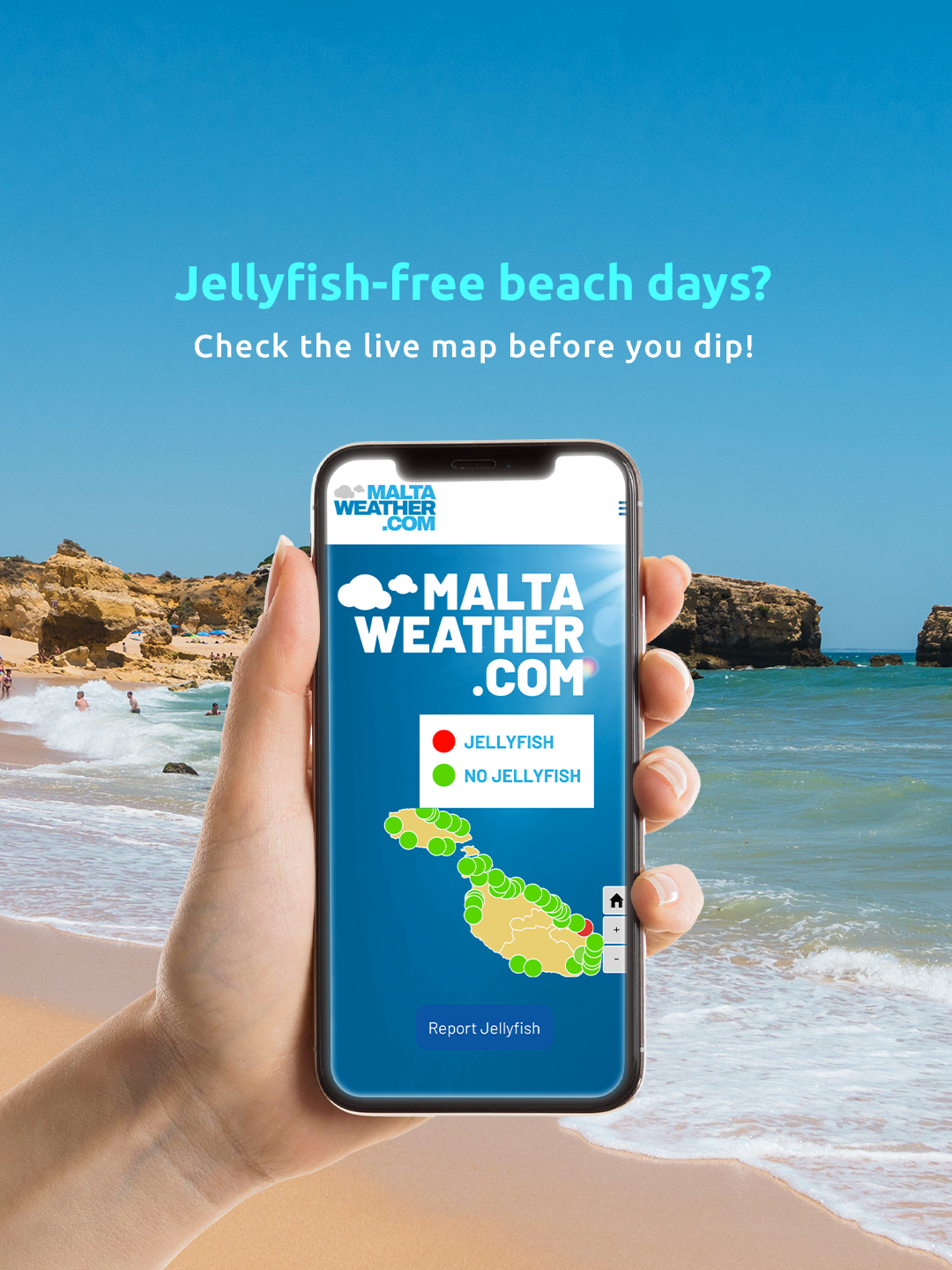 Malta Weather Facebook ad: Don't let jellyfish ruin your perfect summer beach…