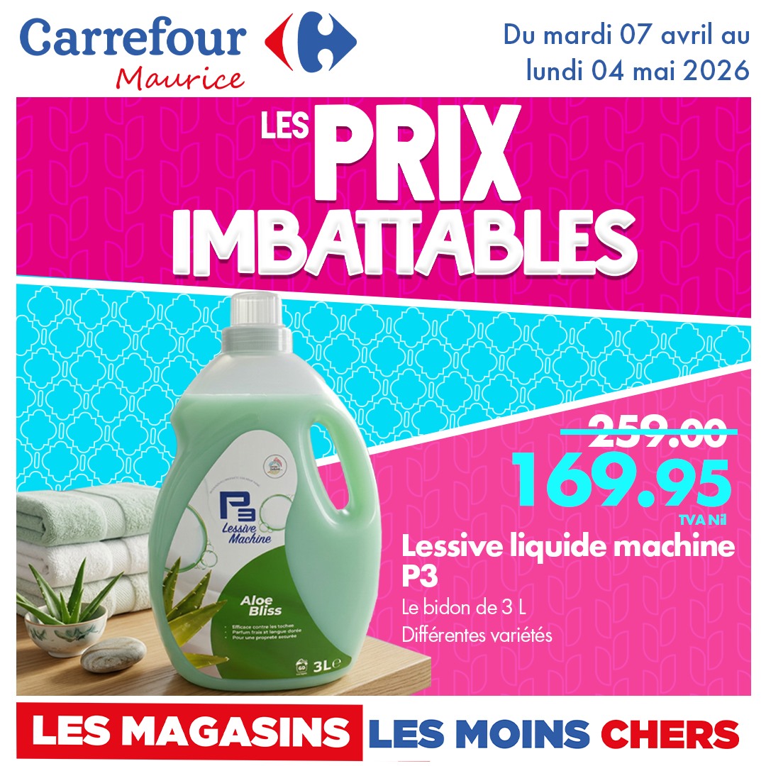 Carrefour Maurice Facebook ad: Les prix imbattables continuent jusqu’au 04 mai 2026…
