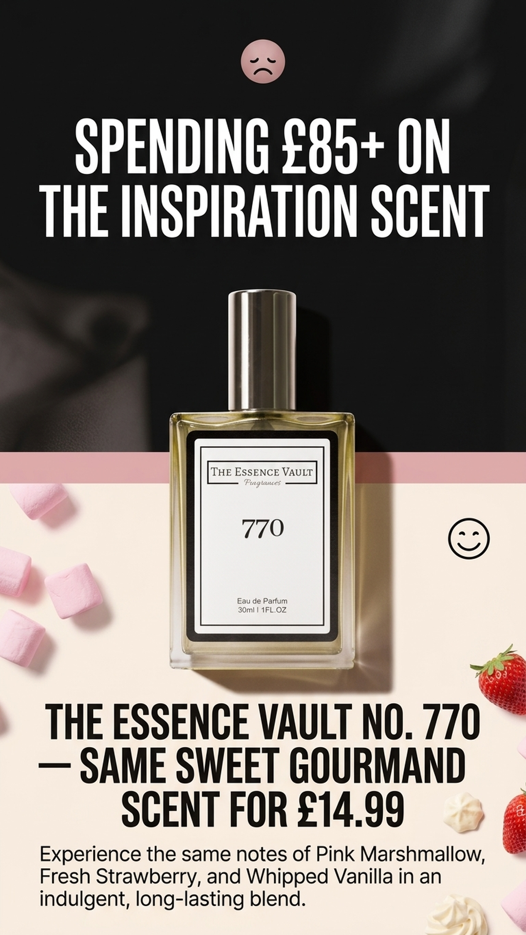 The Essence Vault Facebook ad from Mar 25, 2026
