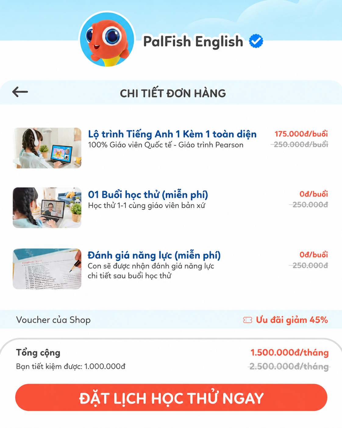 PalFish - Nền tảng Tiếng Anh trẻ em trực tuyến 1-1 lớn nhất thế giới Facebook ad