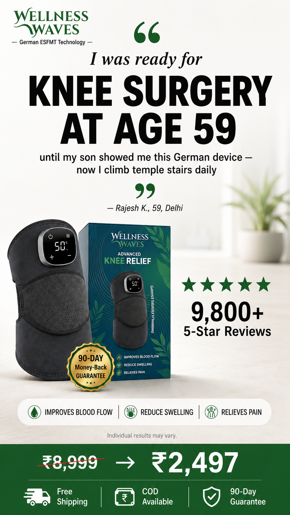 Wellnss Waves Facebook ad: Knees That Carry Your Dreams Forward