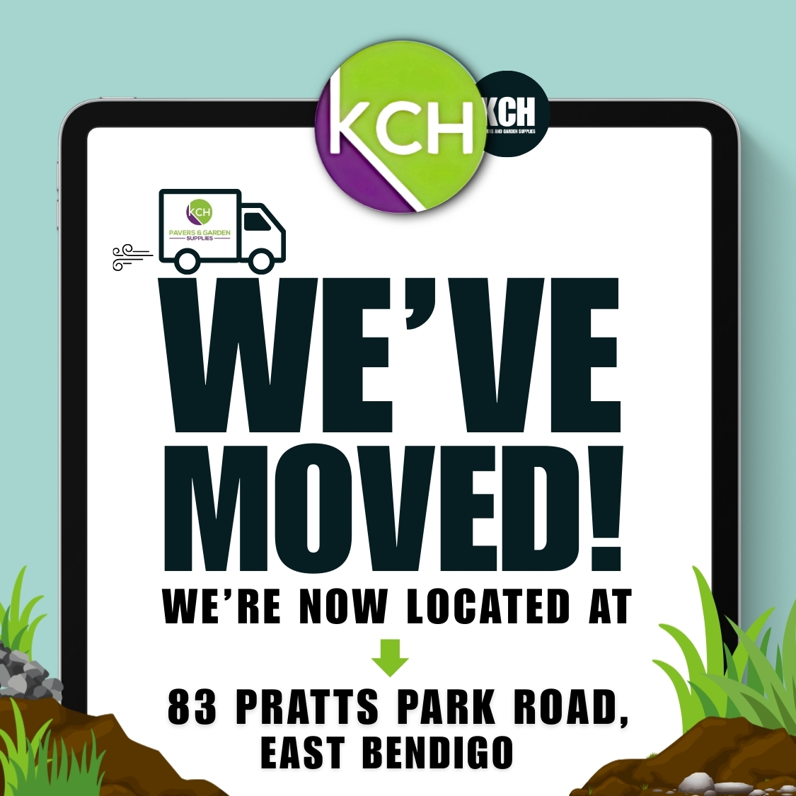 KCH Pavers and Garden Supplies Facebook ad: Providing Quality Landscaping Supplies for 25 years!