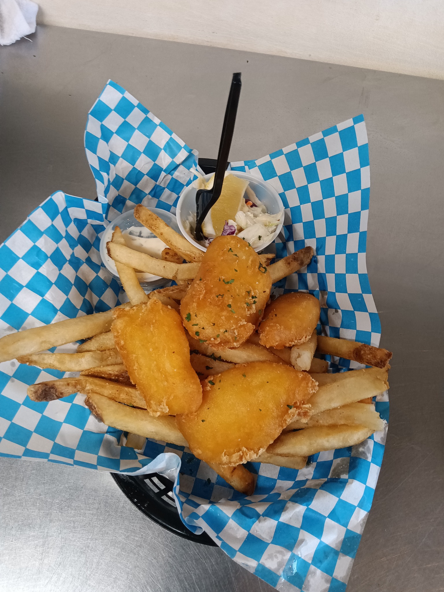 Monroe Fish and Chips Facebook ad: (Gluten free available) -Classic english battered cod and…