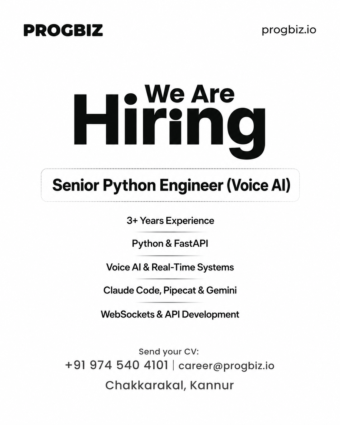 Progbiz Facebook ad: Join Our AI Engineering Team