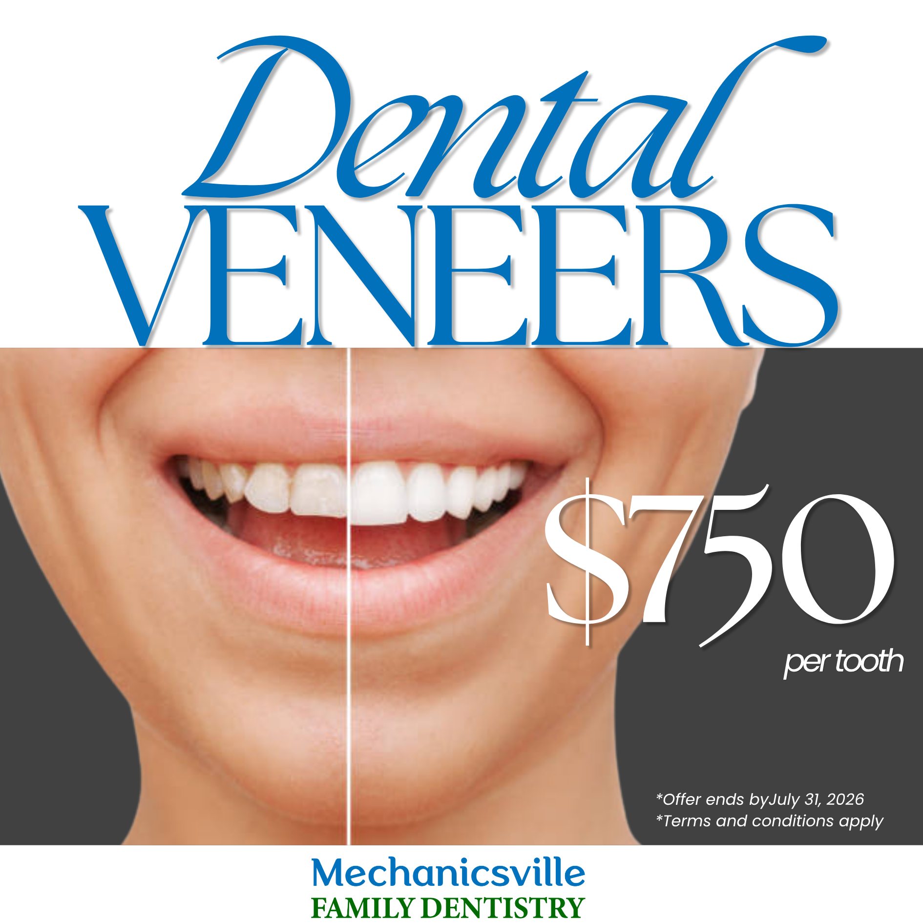 Mechanicsville Family Dentistry Facebook ad: New Smile Starting at $122/month